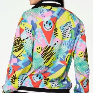 Zumba Fitness Vibrant Graphic Bomber Jacket S NWOT